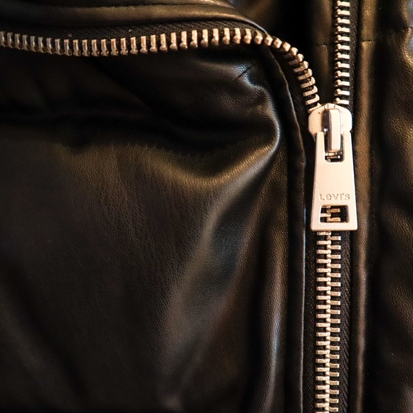 Levi's Faux Leather Moto Puffer Jacket - Picture 3 of 7